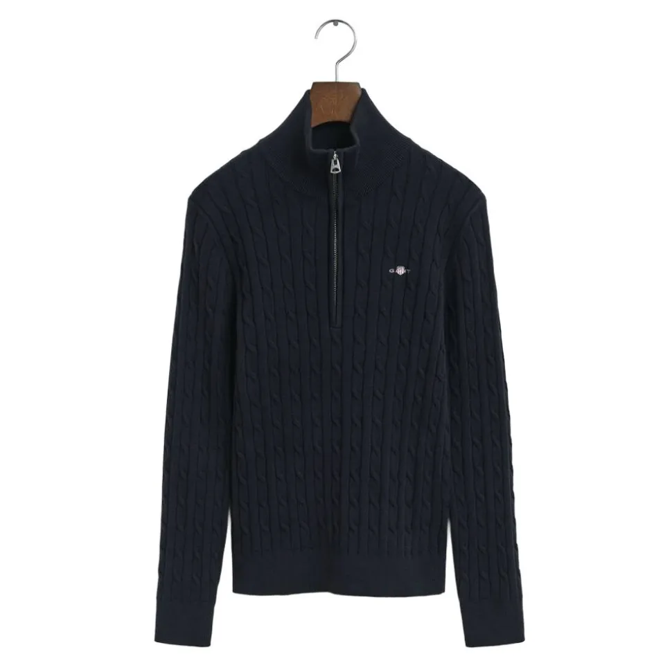 Stretch Cotton Cable Half-Zip Dam
