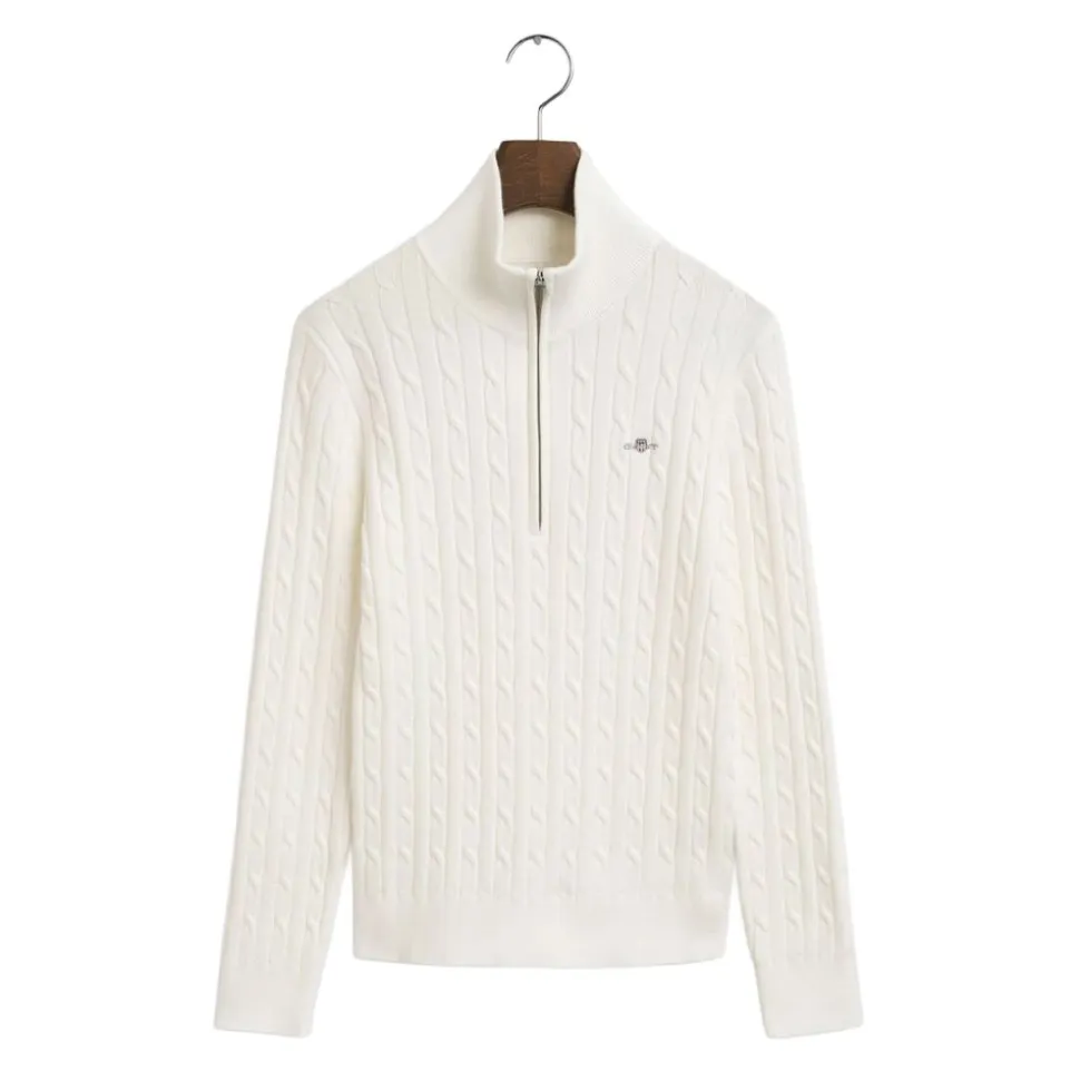 Stretch Cotton Cable Half-Zip Dam