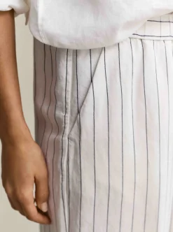 STRIPED LINEN BLEND PULL ON PANTS DAM