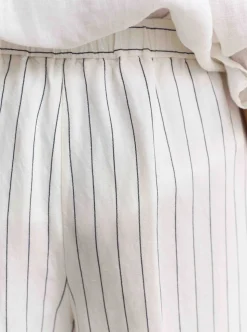 STRIPED LINEN BLEND PULL ON PANTS DAM