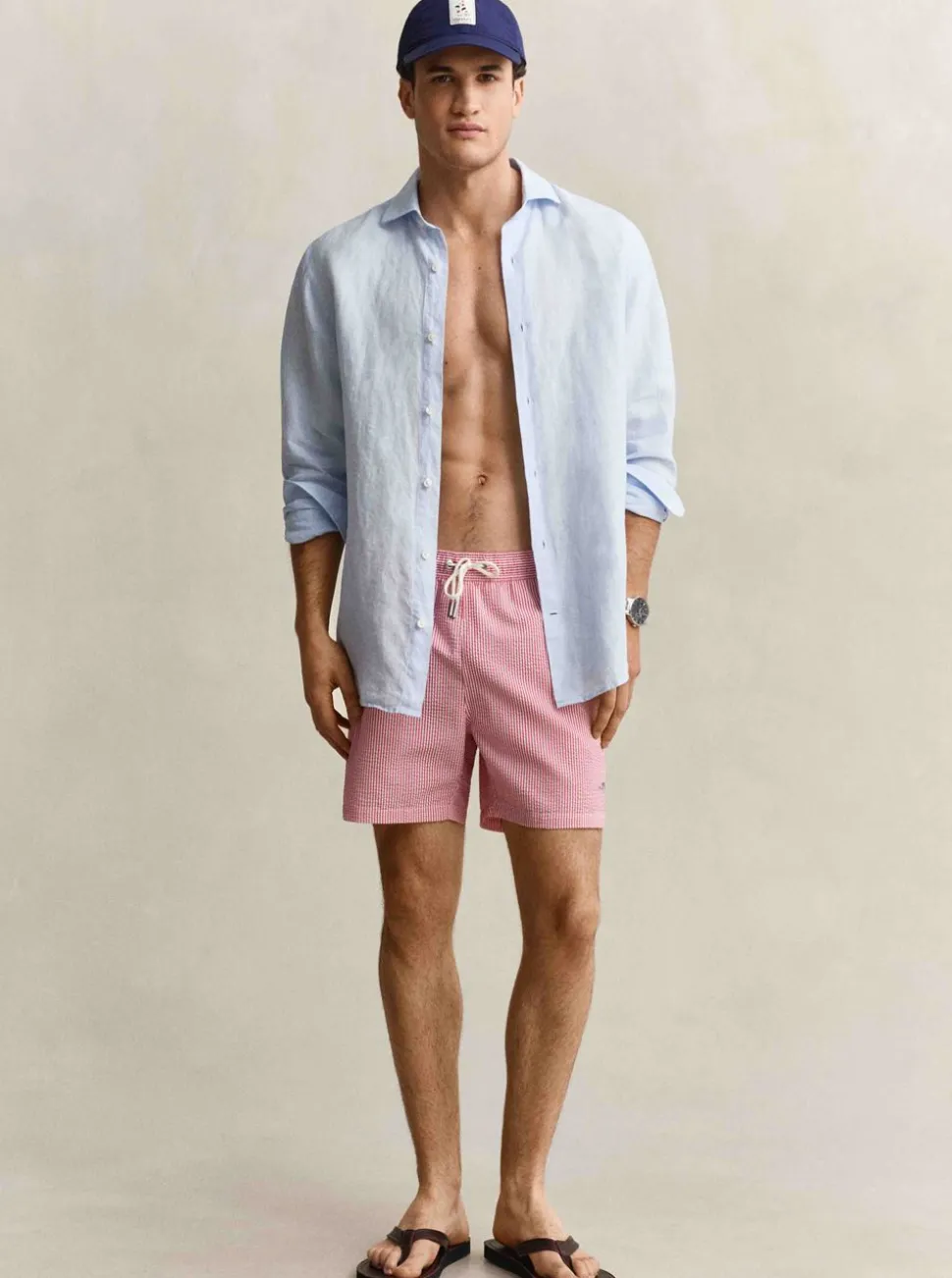 STRIPED SEERSUCKER SWIM SHORTS HERR