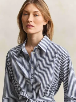 STRIPE POPLIN BELTED SHIRT DRESS DAM