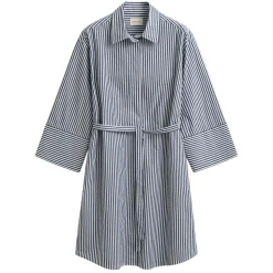 STRIPE POPLIN BELTED SHIRT DRESS DAM