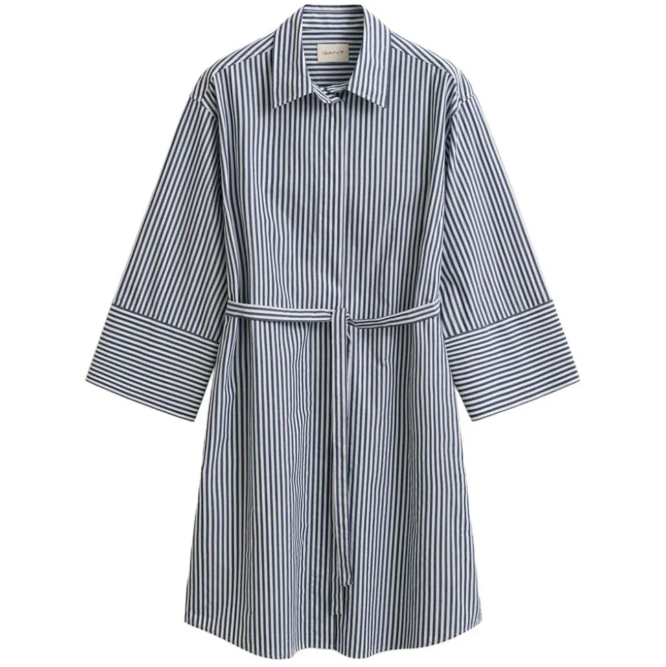 STRIPE POPLIN BELTED SHIRT DRESS DAM