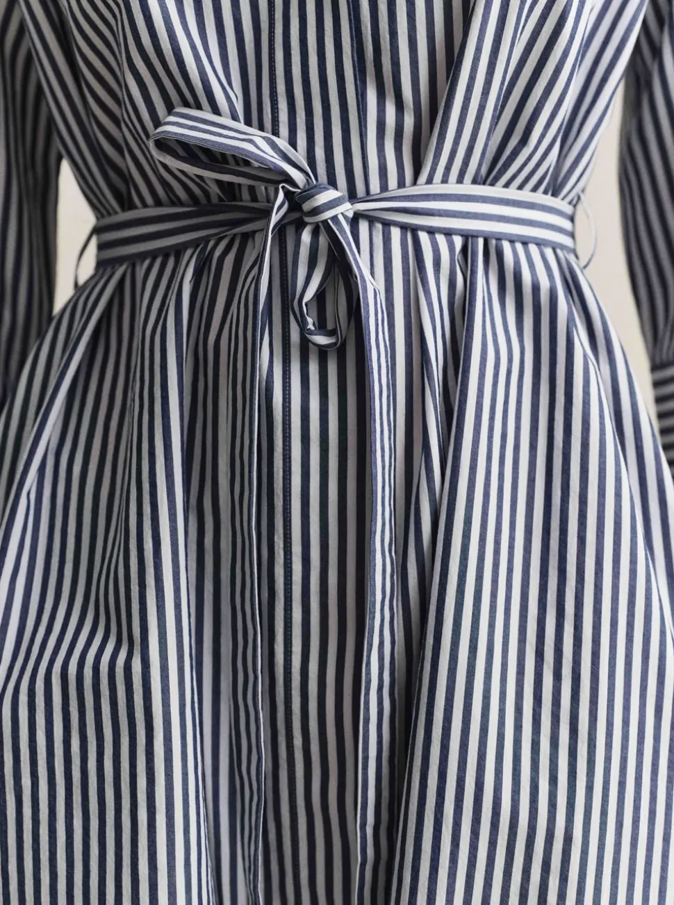 STRIPE POPLIN BELTED SHIRT DRESS DAM