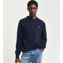 Textured Cotton Crew Neck Herr