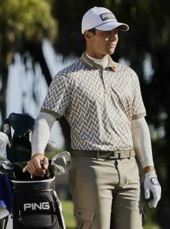 Tour Tech Print Polo Herr
