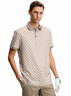 Tour Tech Print Polo Herr