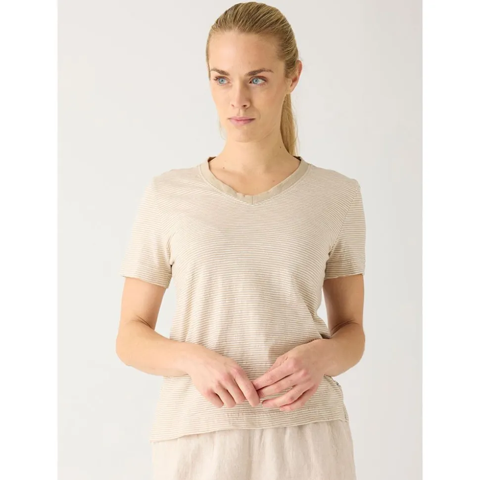 V-neck Slub T-shirt Dam