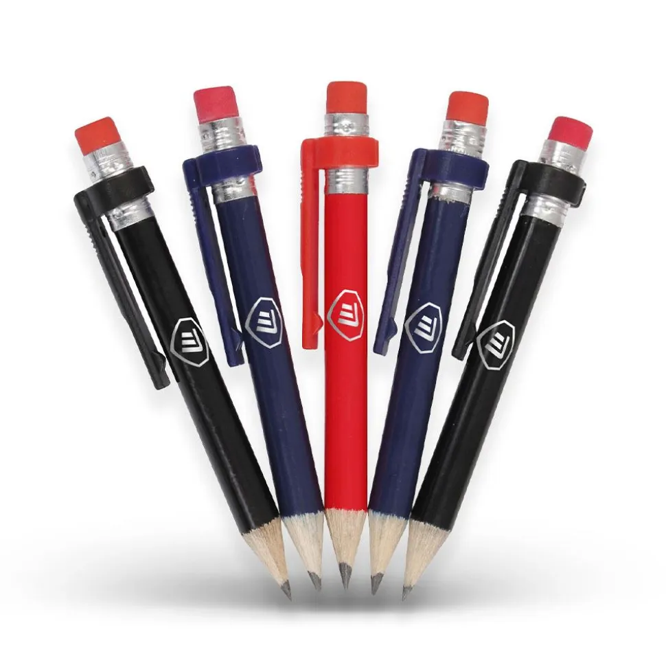 Wood Pencils with clip & Eraser X 5