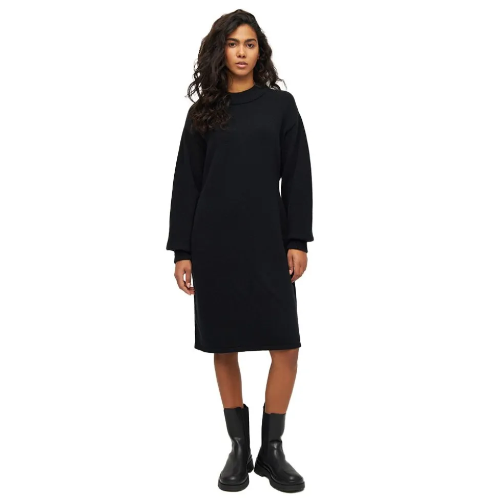 Wool Crew Neck Mid Lenght Dress Dam
